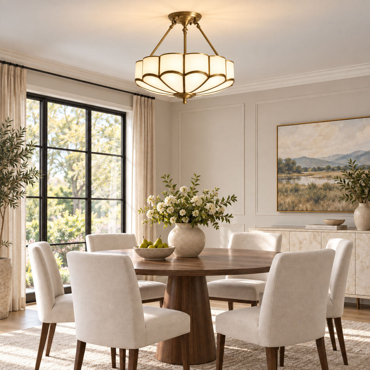 Flower Shape Glass Ceiling Light