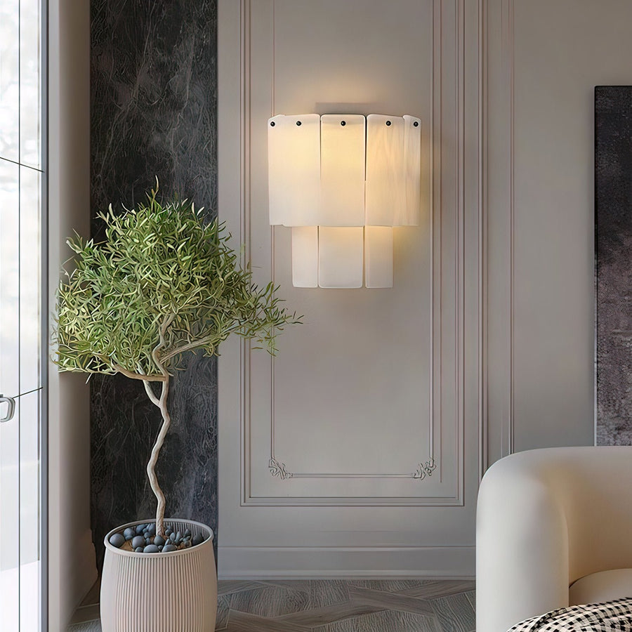 Fractured Alabaster Wall Sconce