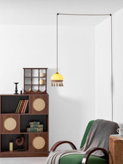 French Tassels Brass Pendant Swag Light
