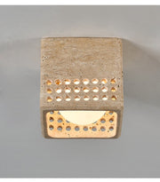 Grotto Travertine Flush Mount Light