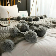 Sleepwyn Cotton Cashmere Crochet Pom Ball Blanket