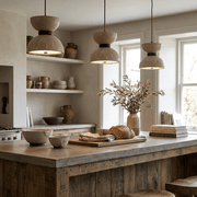 Hourglass Travertine Pendant Lamp
