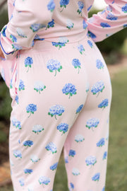Long-Sleeved Women's Pajama Set in Sakura Hydrangea