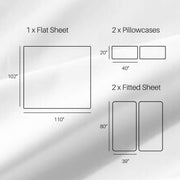 Split King Adjustable Sheet Set - Eucalyptus TENCEL™  Lyocell  600 Thread Count