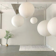 Japanese Paper Pendant Swag Light (black plug wire)