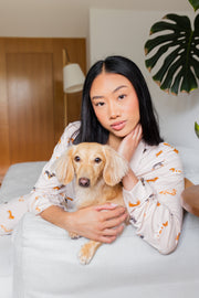 Long-Sleeved Women's Pajama Set in Dachshund