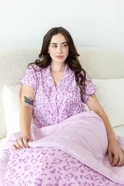 Throw Blanket in Thistle Leopard 2.5