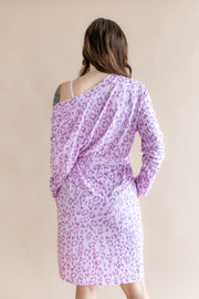 Women's Lounge Robe in Thistle Leopard