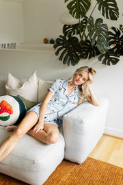 Women's Short Sleeve Pajama Set in Ice Sushi