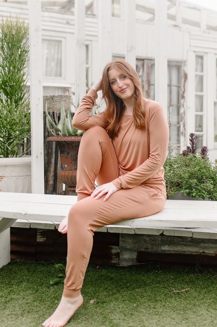 Women's Jogger Pajama Set in Latte