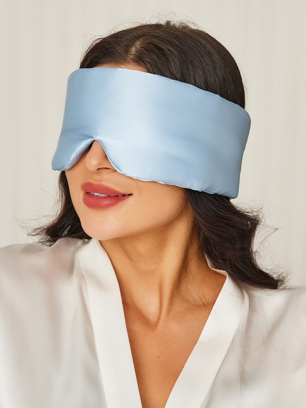 100% Mulberry Silk Adjustable Velcro Wrap-Around Silk Sleep Eye Mask