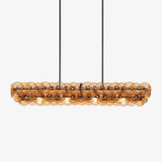 Pressed Glass Disc Linear Chandelier