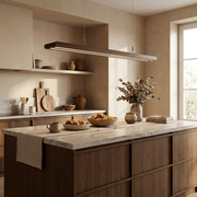 Louvered Wood Linear Pendant Light