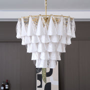 Lunara White Glass Chandelier