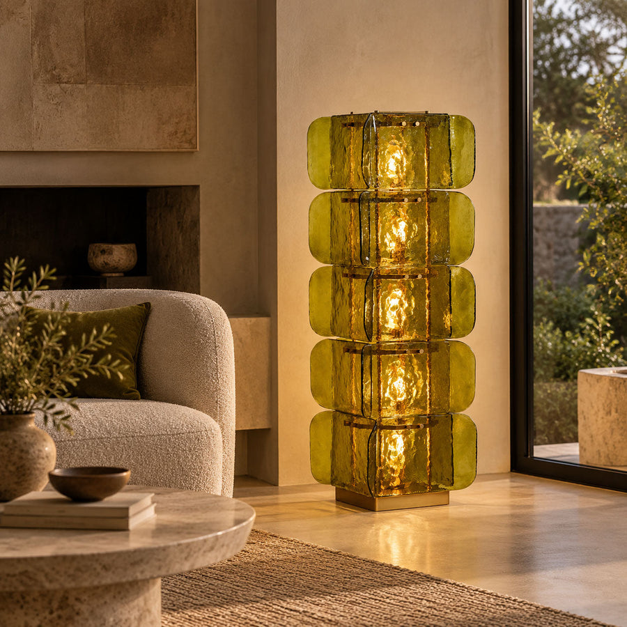 Lush Glass Tower Floor Lamp