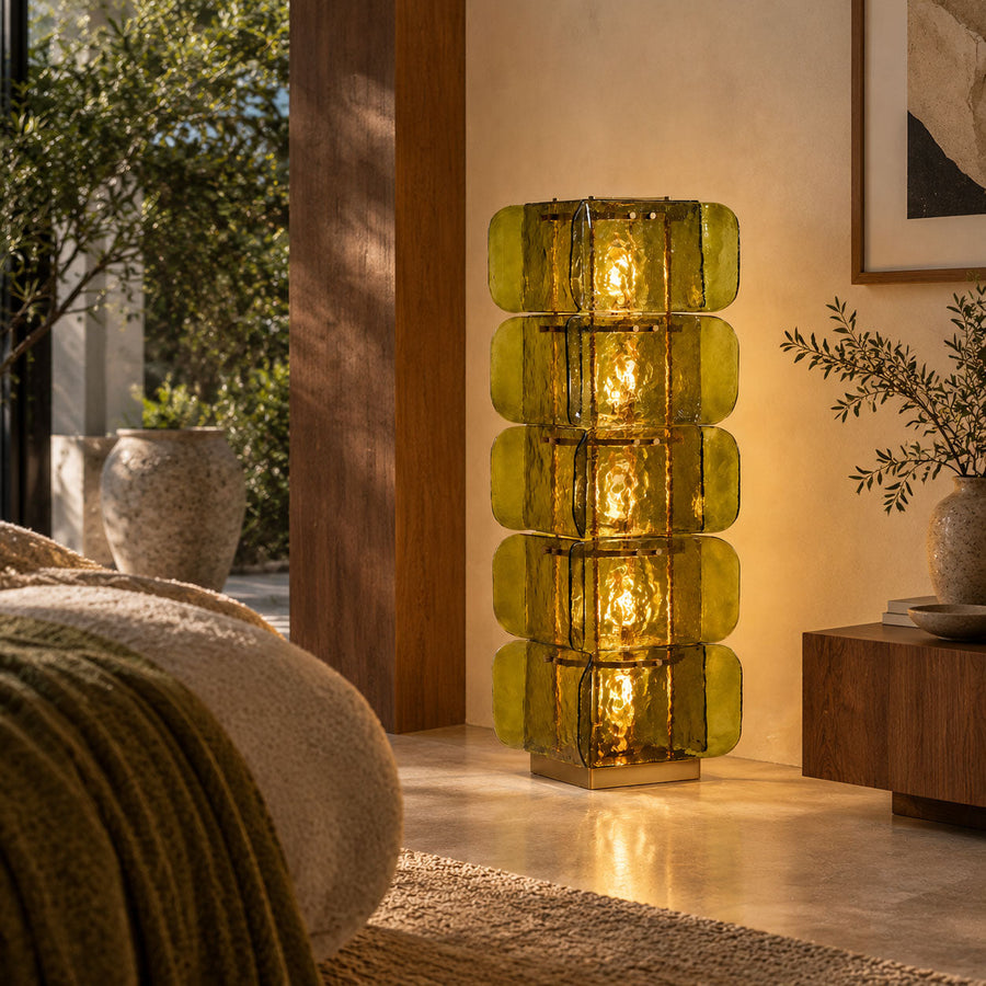 Lush Glass Tower Floor Lamp