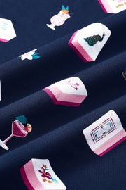 Women's Lounge Pants in Navy Mahjong