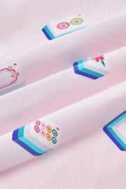 Long-Sleeved Women's Pajama Set in Sakura Mahjong