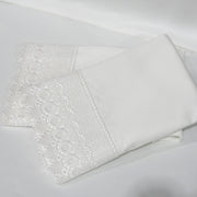 Embellished 4-Inch Lace Trim Pillowcases (Pair) Luxury 608 Thread Count - USA
