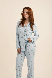 Long-Sleeved Women's Pajama Set in Mallard Duck