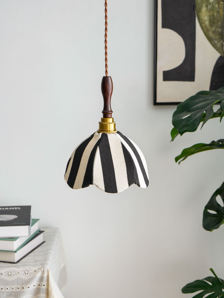 Striped Bell Pendant Light