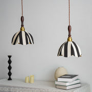Striped Bell Pendant Light