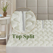 Top Split Cal King (Flex CalKing) Waterproof Bamboo Jacquard Mattress Pad
