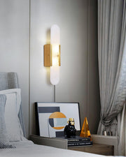 Oblong Alabaster Plug-in Wall Sconce