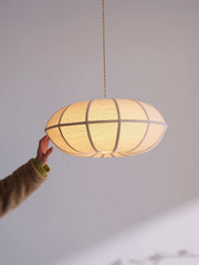 Melon Ribbed Fabric Pendant Lamp