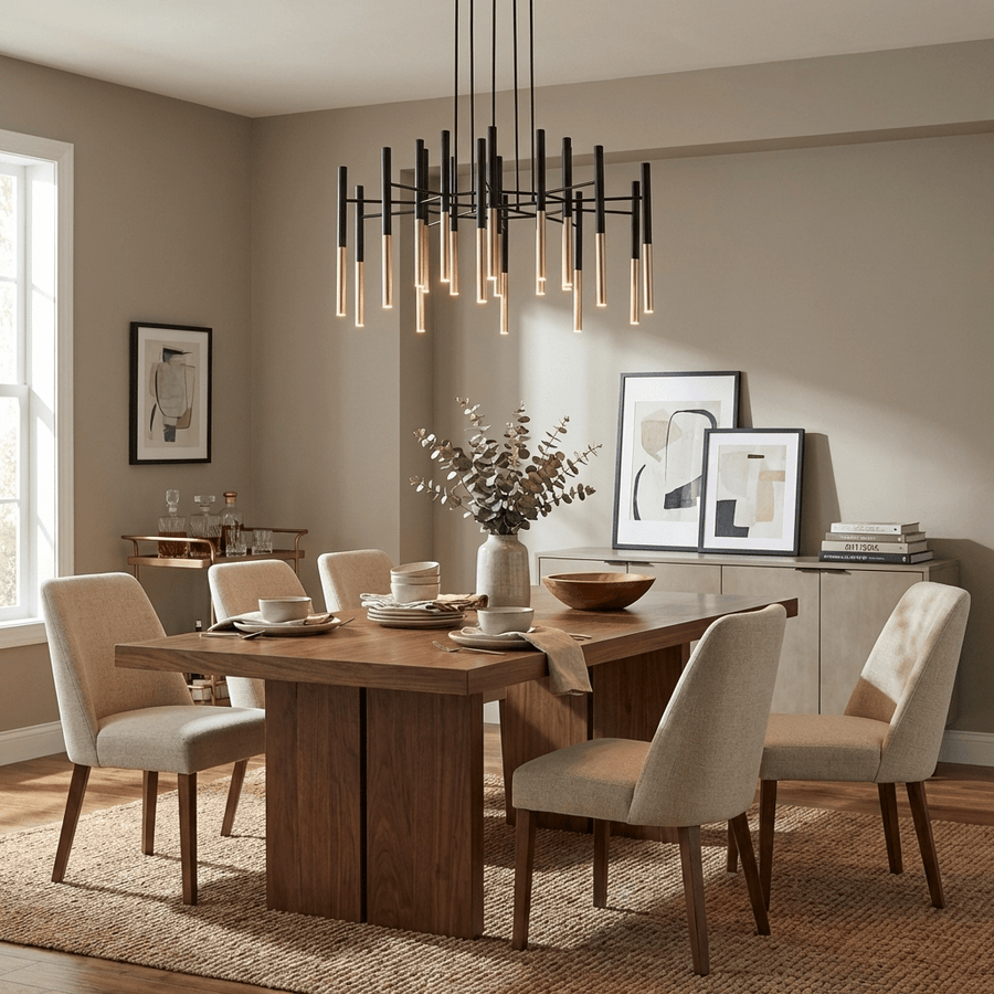 Metal Tubular Chandelier