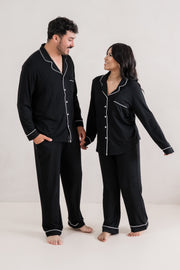 Men's Long Sleeve Pajama Set in Midnight