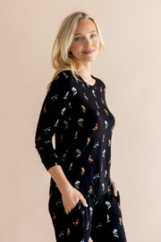 Women's Jogger Pajama Set in Midnight Wildflower