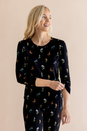 Women's Jogger Pajama Set in Midnight Wildflower