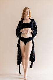 Women’s Kimono Robe in Midnight Wildflower