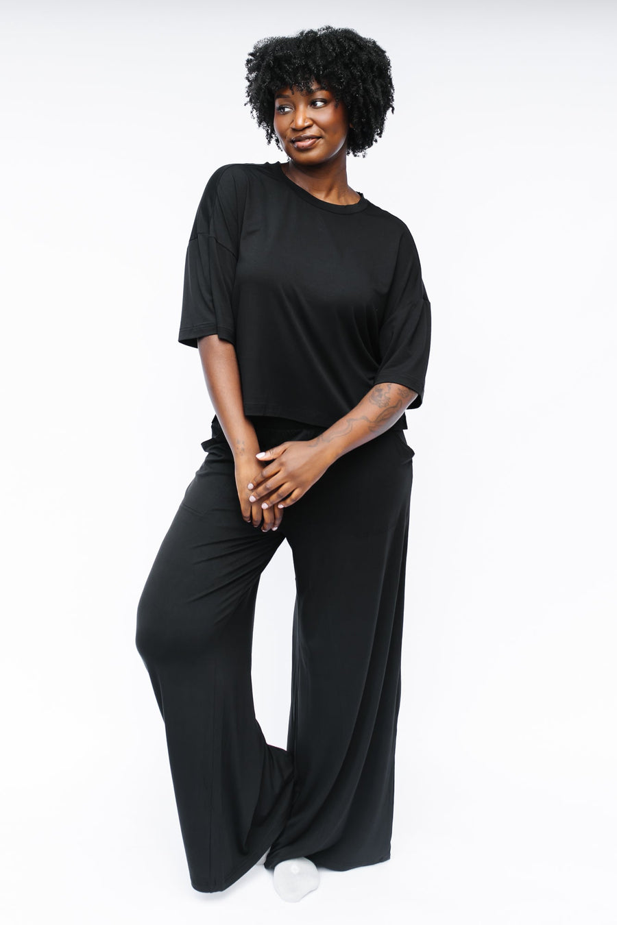 Women’s Wide Leg Pant Set in Midnight