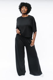 Women’s Wide Leg Pant Set in Midnight
