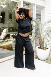 Women’s Wide Leg Pant Set in Midnight