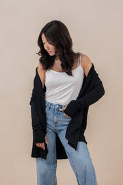Women's French Terry Wrap Top in Midnight
