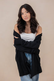 Women's French Terry Wrap Top in Midnight