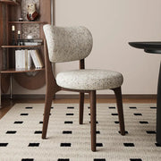 Modern Upholstered Curved Back Armless Wood Dining Chair