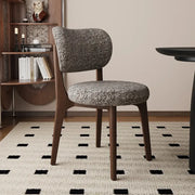 Modern Upholstered Curved Back Armless Wood Dining Chair