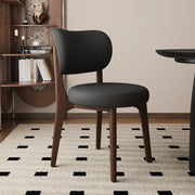 Modern Upholstered Curved Back Armless Wood Dining Chair