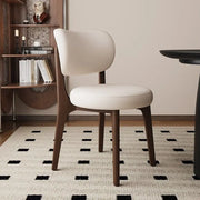 Modern Upholstered Curved Back Armless Wood Dining Chair