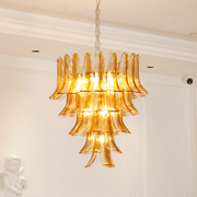 Glass Amber Lily Chandelier