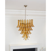 Glass Amber Lily Chandelier