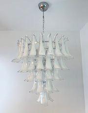 White Glass Petals Chandelier