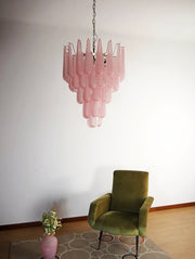Pink Glass Dewdrop Chandelier