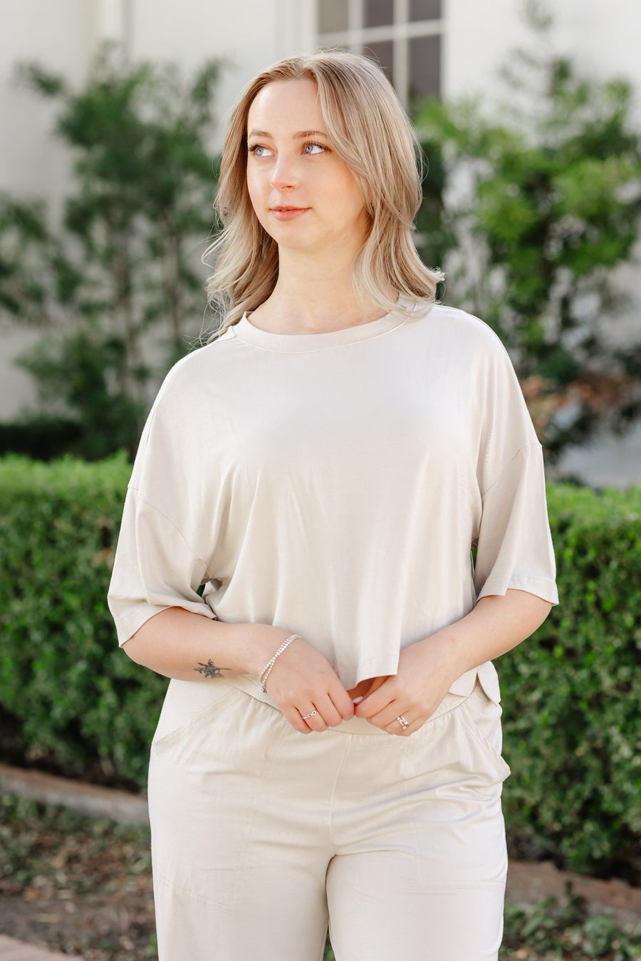 Women’s Wide Leg Pant Set in Oat
