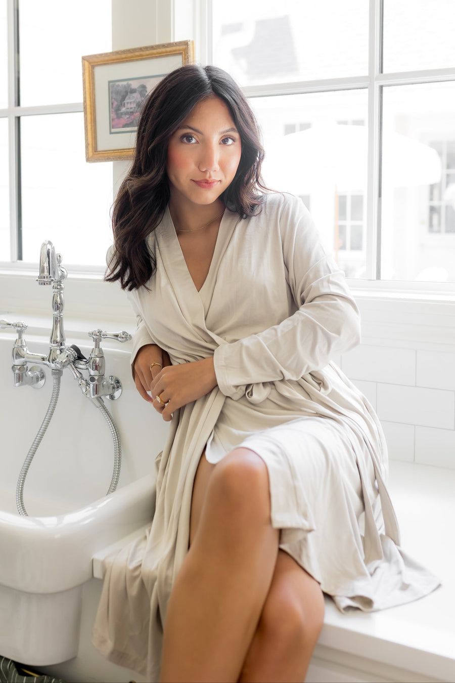 Women’s Lounge Robe in Oat