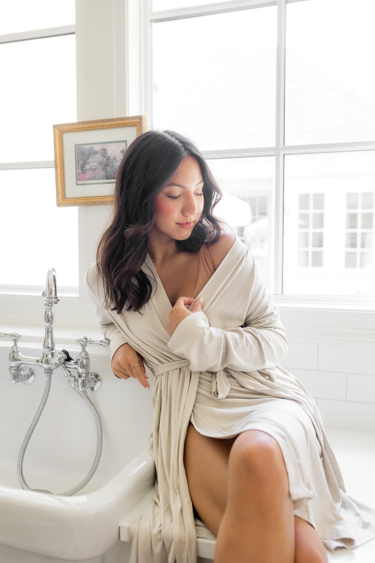Women’s Lounge Robe in Oat